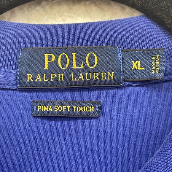 Polo Ralph Lauren Shirt Mens Extra Large Blue Polo Pony Golf Pima Soft Touch - Picture 3 of 11